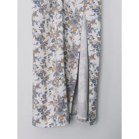 Abercrombie & Fitch Floral Babydoll Slip Midi Dress Medium Tall Cottage Romantic - Picture 6 of 9